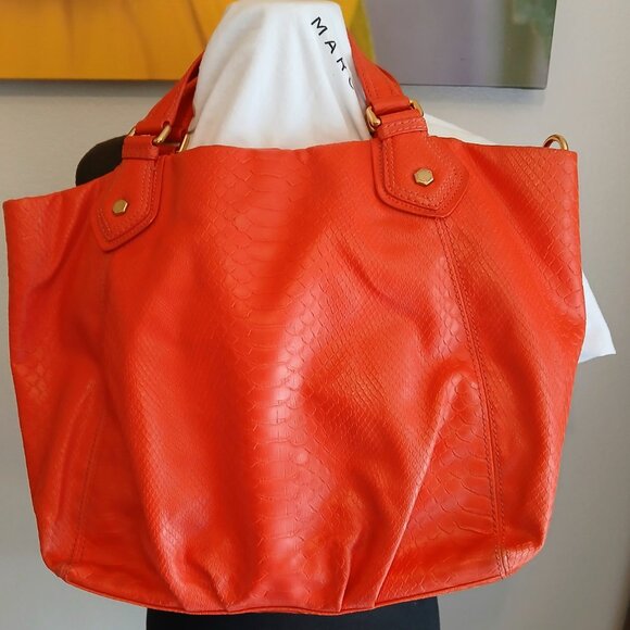 GUC Marc By Marc Jacobs Faux Leather Autumn Orange Shoulder Bag - Picture 8 of 9